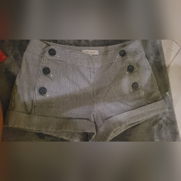 Women's Black Striped Shorts - Picture 1 of 4